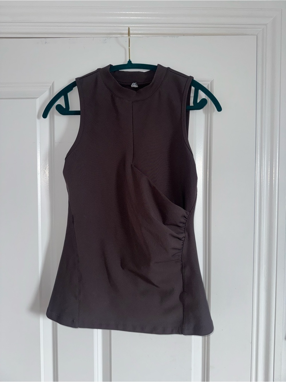 Athleta Sleeveless Mock Neck Tank in Dark Brown